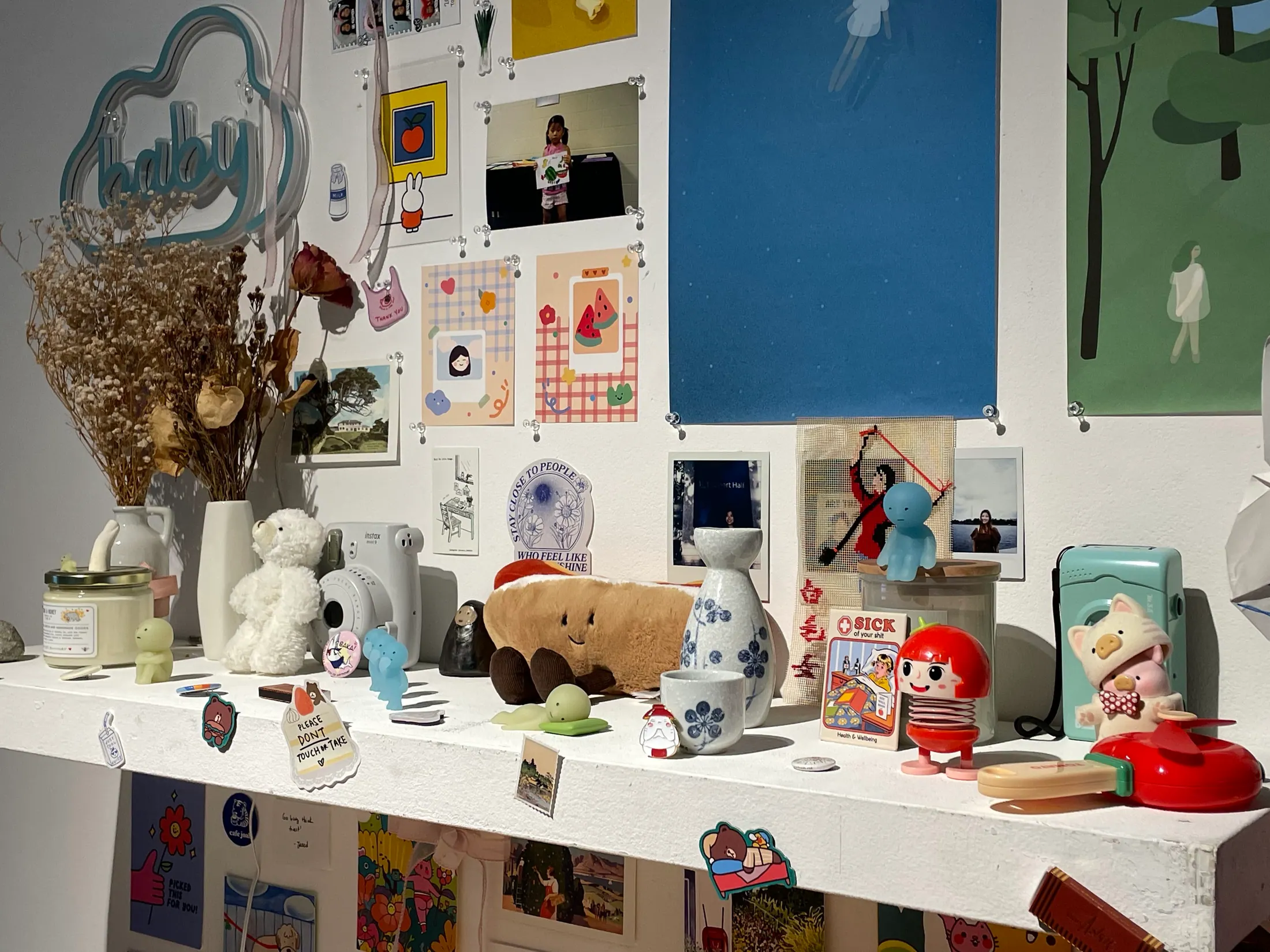 Curated Chaos installation detail with collected objects.