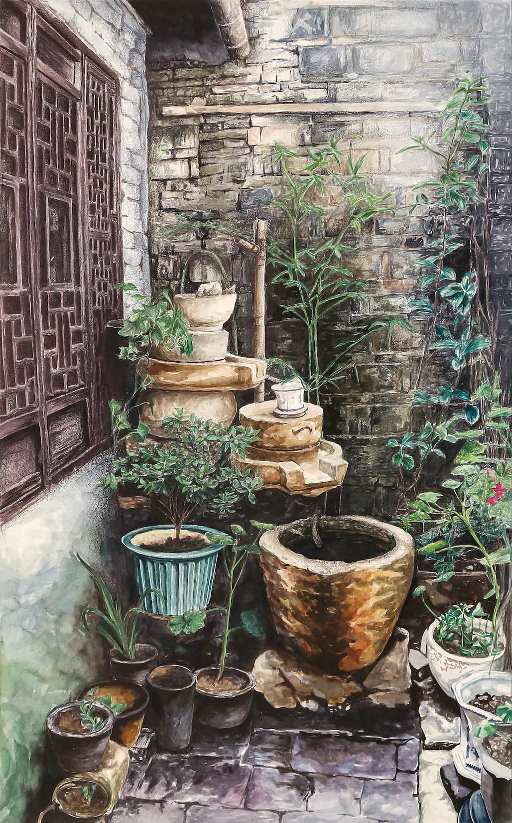 Watercolor fine art study by Amie Xu.