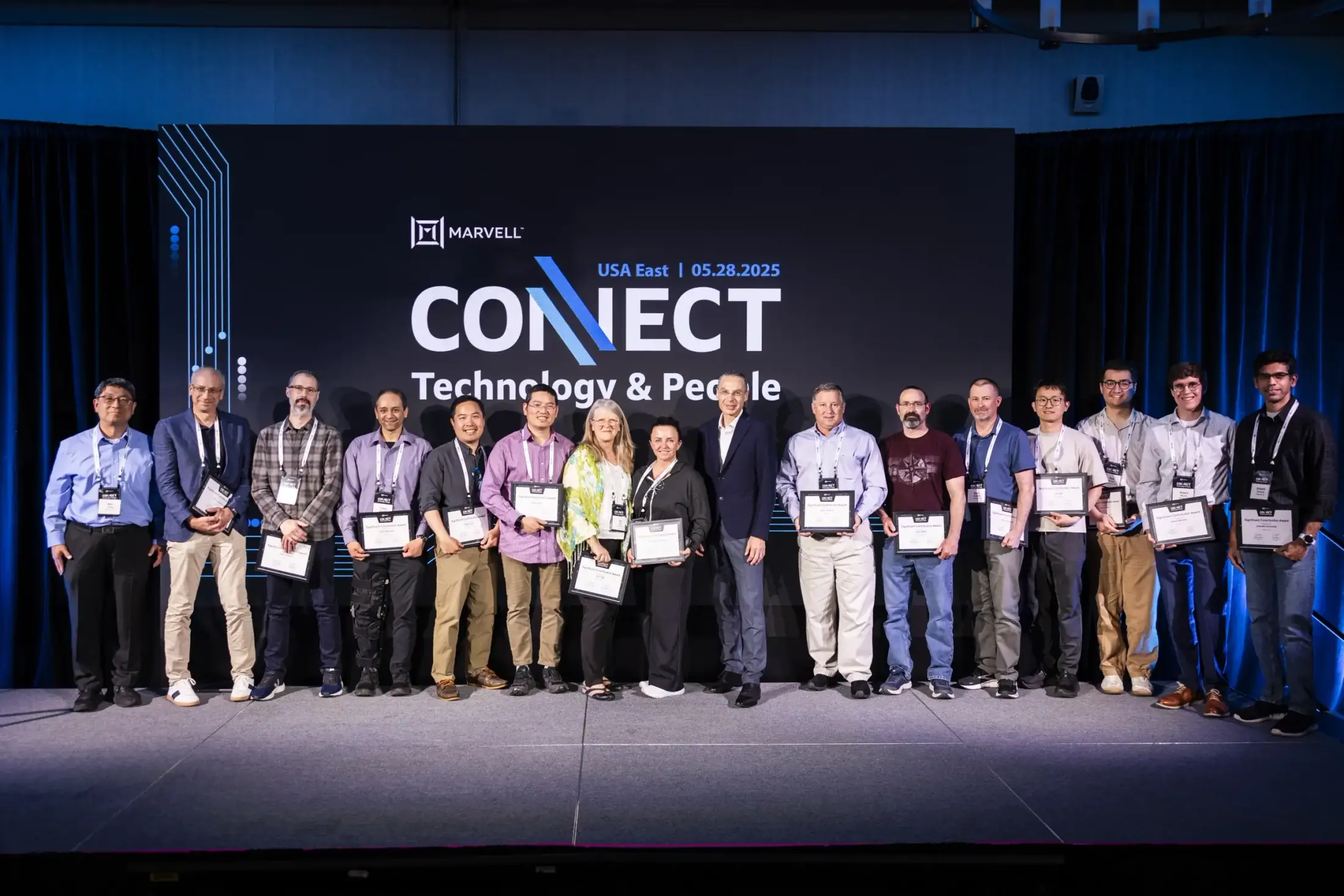 Awards moment on stage at Marvell CONNECT East.