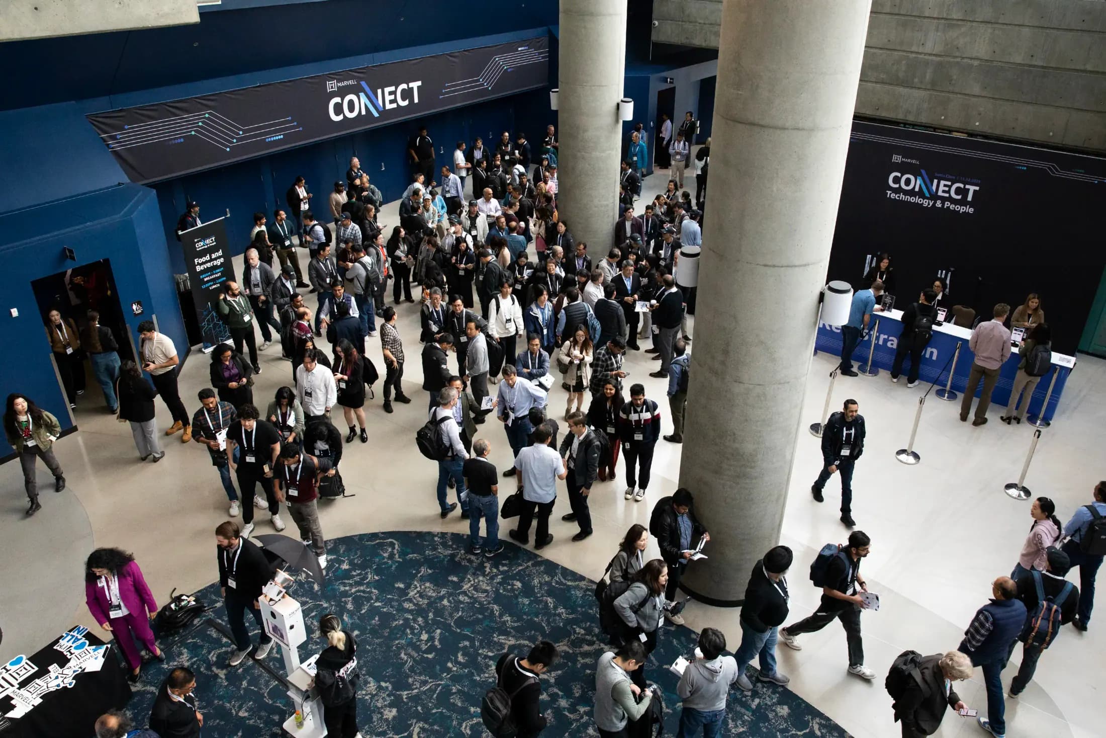 Wide view of the Marvell CONNECT registration area.