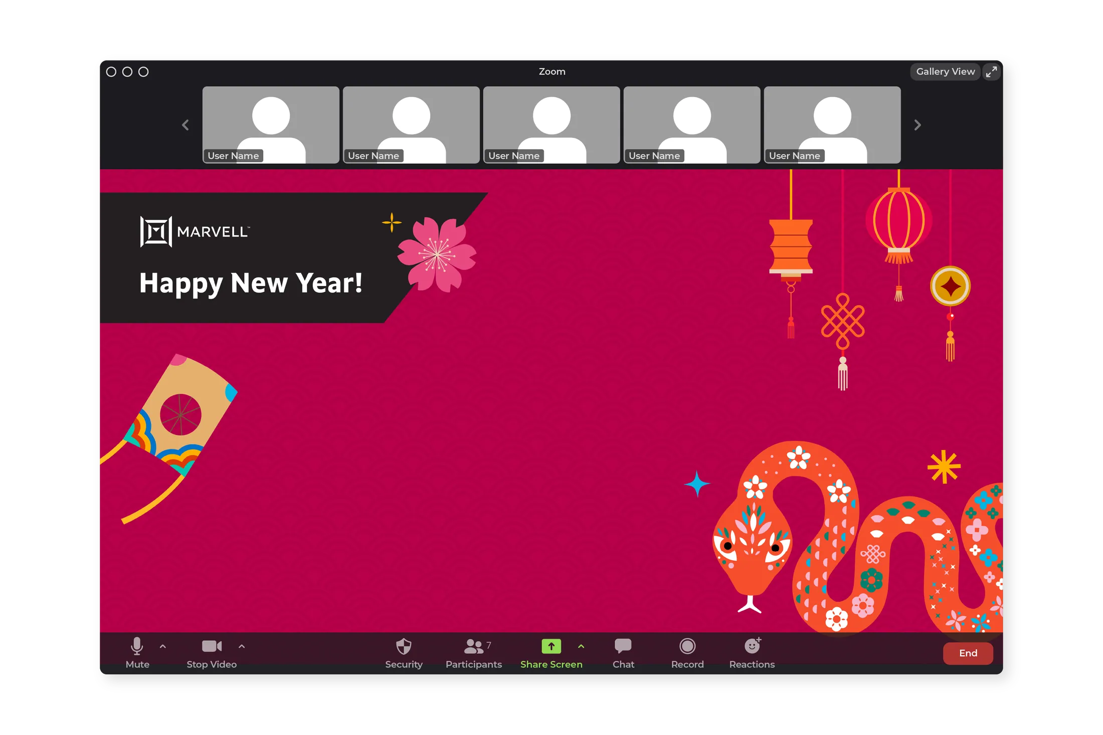 Lunar New Year Zoom background design.