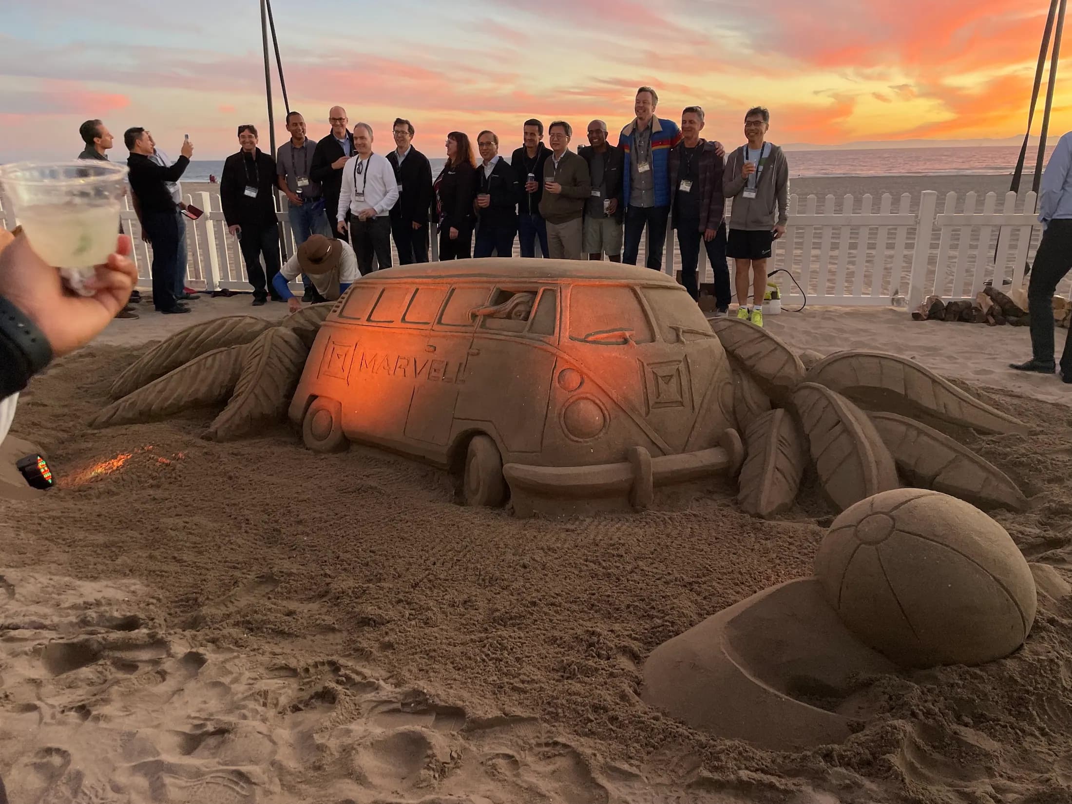 Sand signage for Sales Conference.
