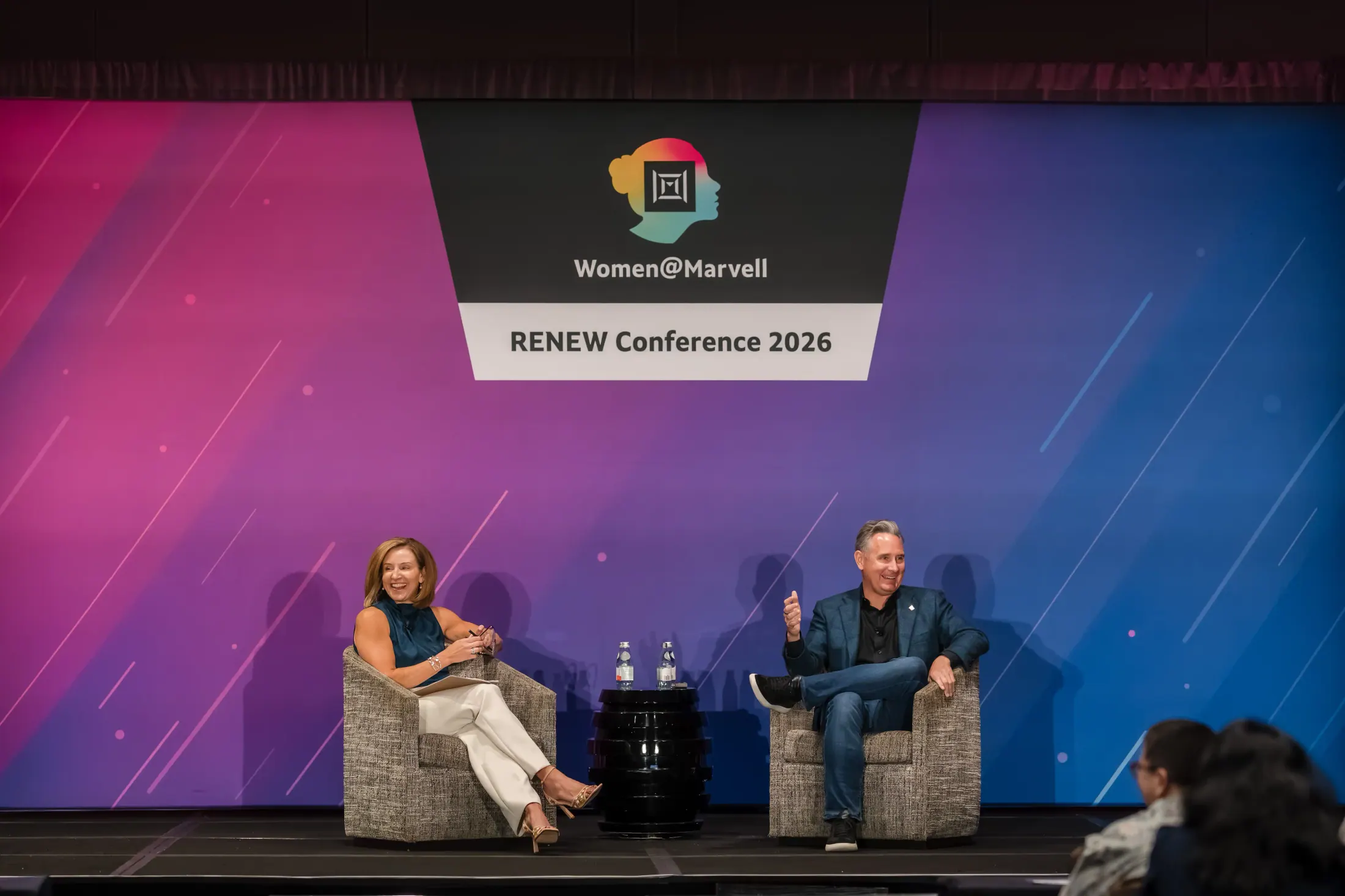Women@Marvell RENEW Conference stage backdrop.