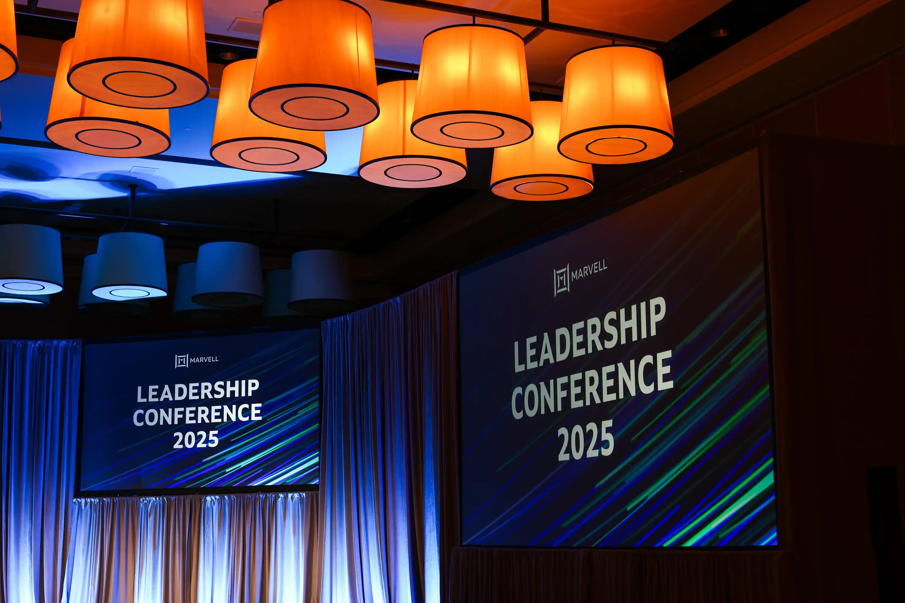 Marvell Leadership Conference stage with branded screen.