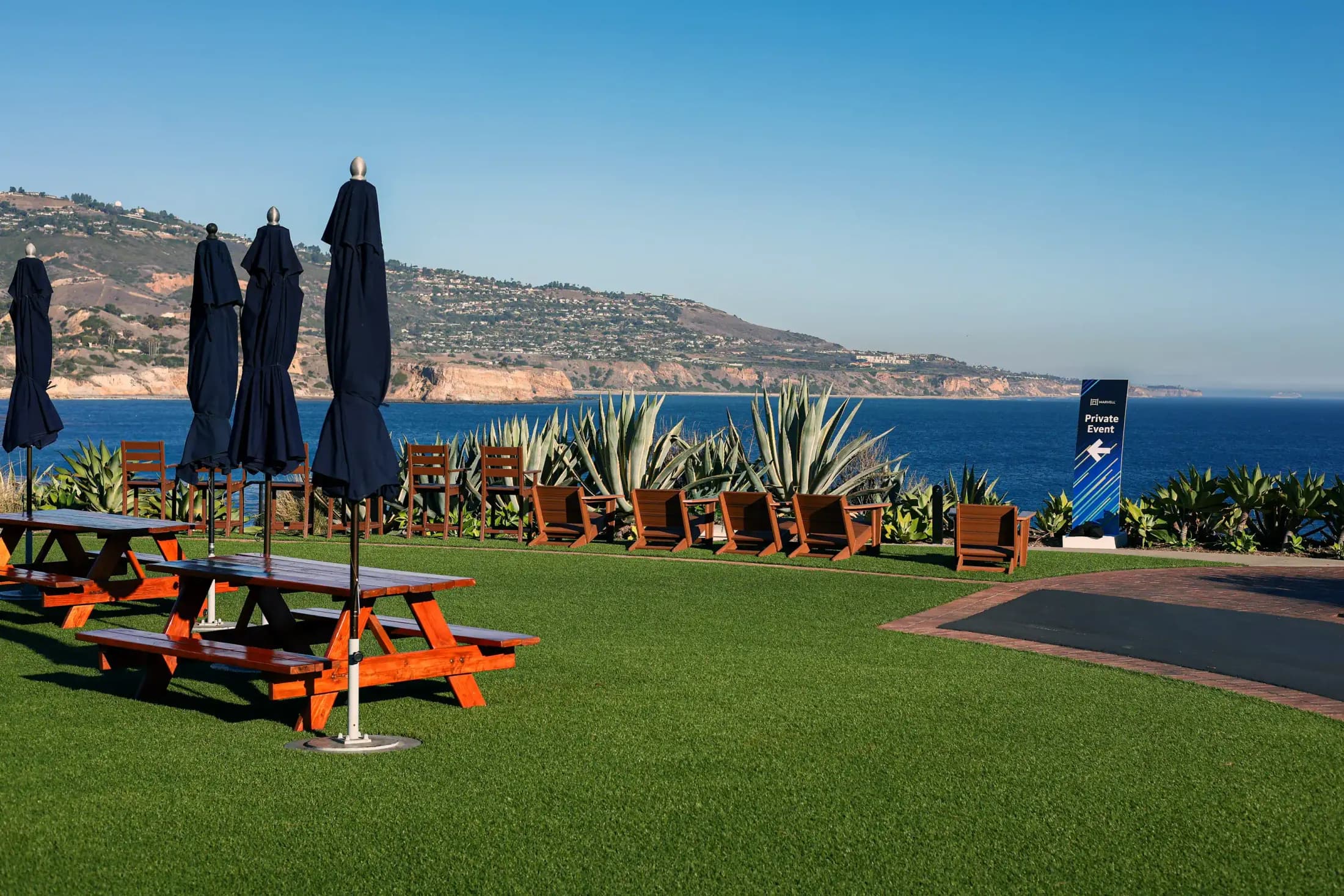 Outdoor directional signage at Terranea Resort.
