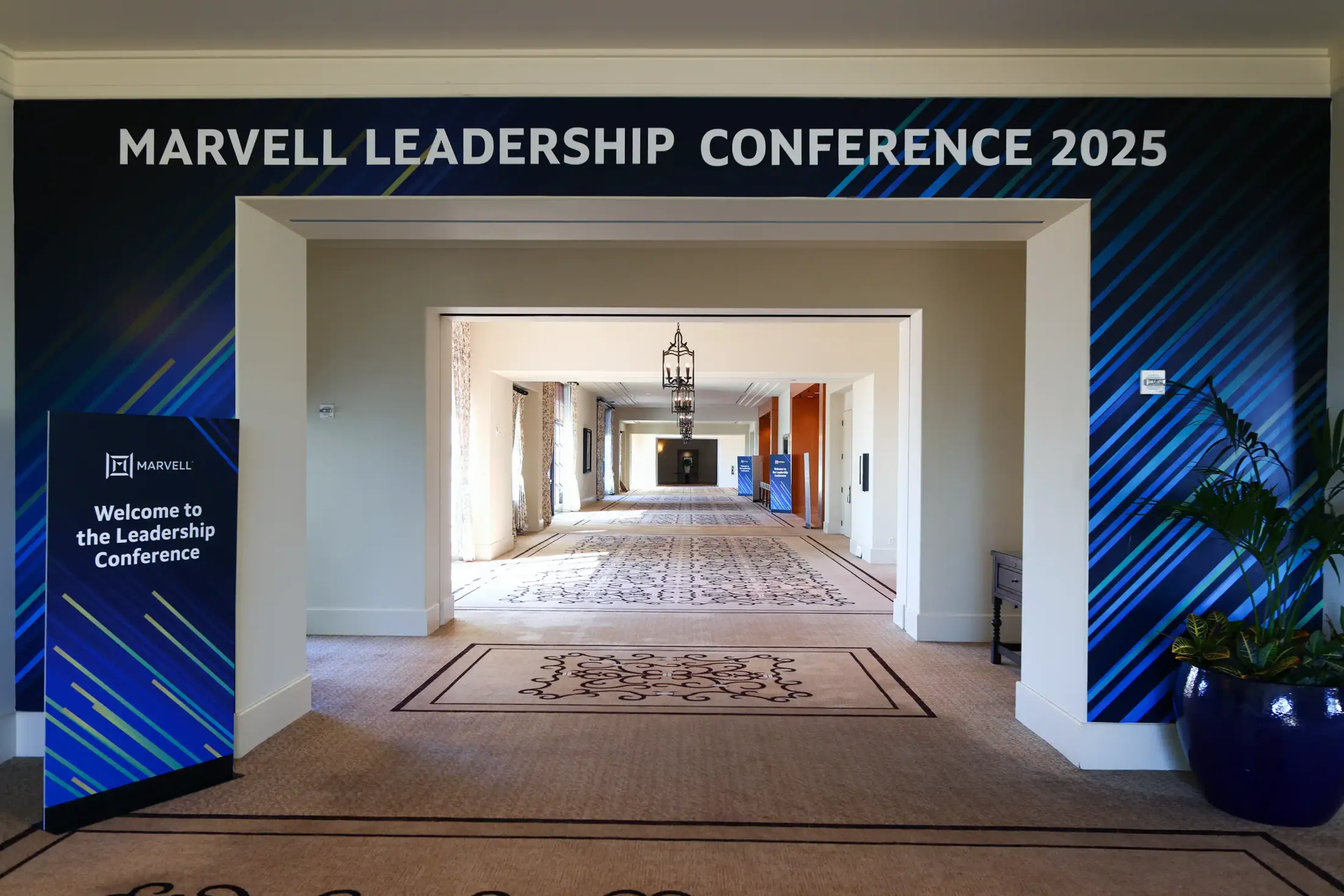 Entrance wayfinding signage at the Leadership Conference.